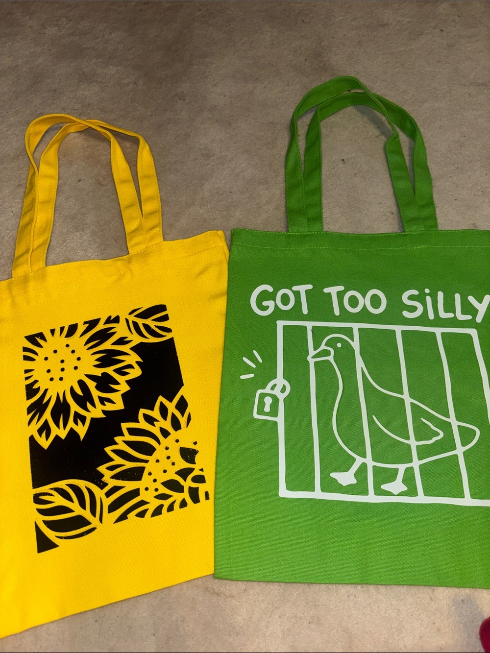 Random totes Yellow Floral Canvas Tote Bag | Unbranded